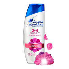 SHAMPOO HEAD SHOULDERS 2 EN 1 SUAVE Y MANEJABLE  180 ML