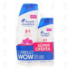 SHAMPOO HEAD SHOULDERS 2 EN 1 SUAVE Y MANEJ  375 ML + 180 ML