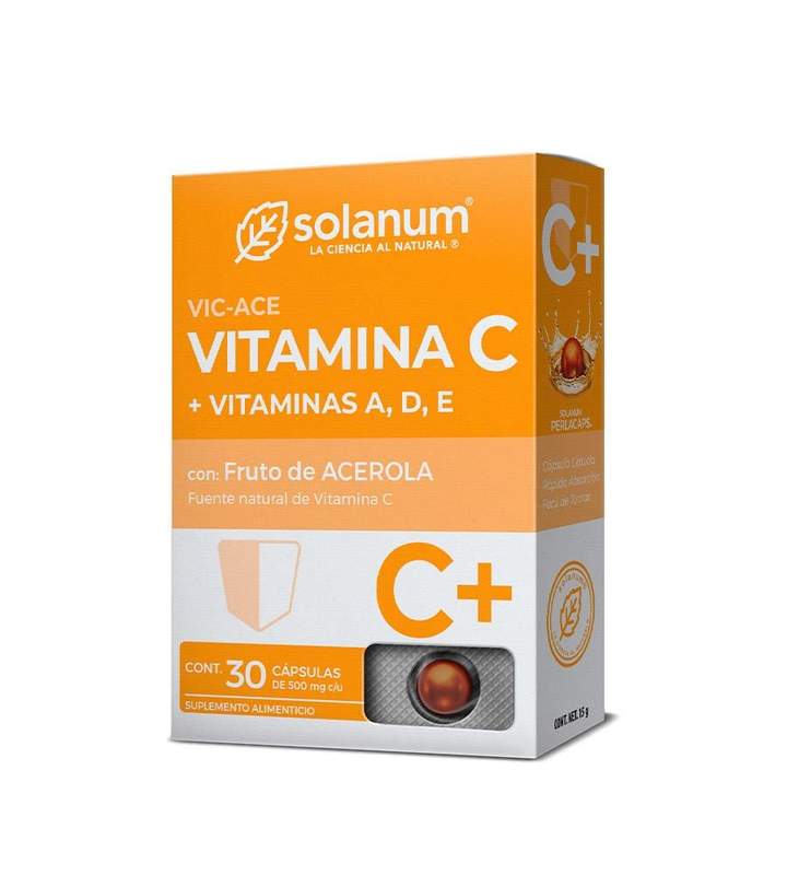 VITAMINA C + VIT. A, D, E FRUTO DE ACEROLA 30 CAPS DE 500 MG